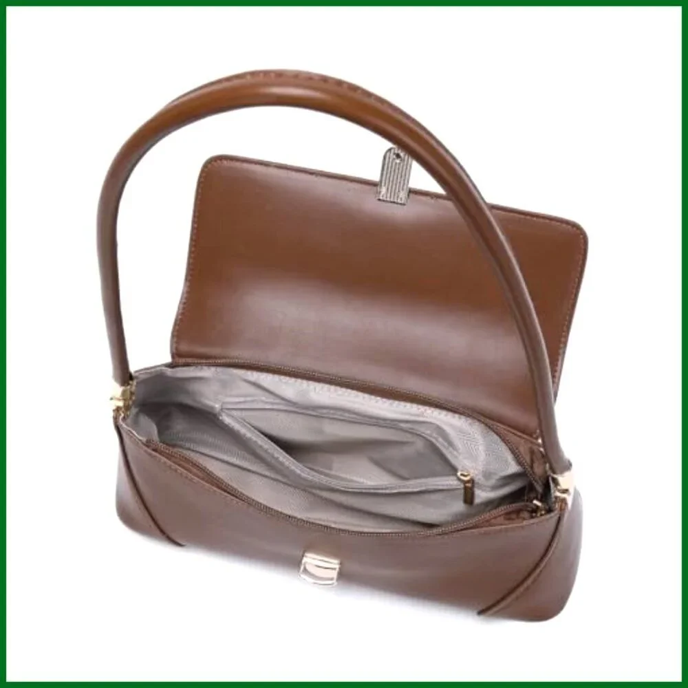 Vintage Retro Hobo Shoulder Bag PU Leather Mini Tote Elegant Chic Purse - Picture 6 of 7